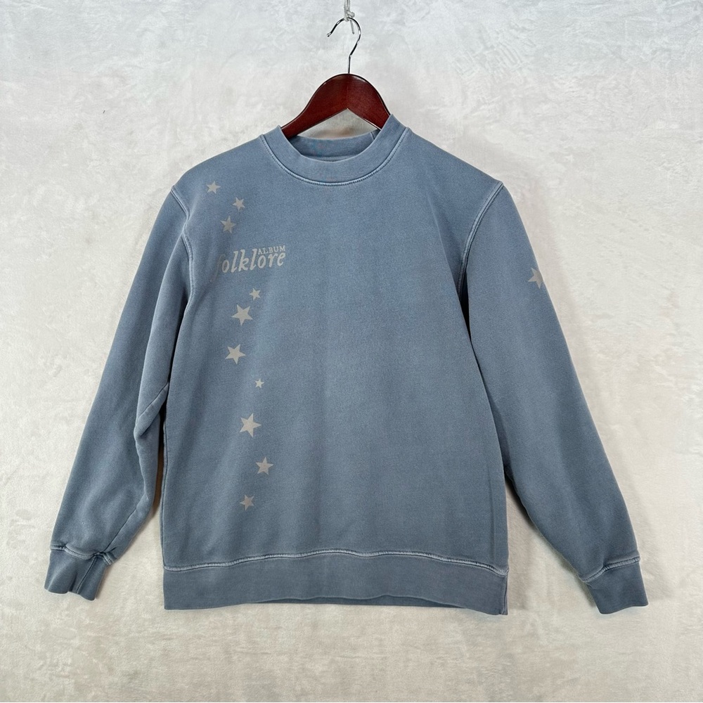 Taylor Swift folklore sweatshirt Womens Small Blue Stars Around My Scars